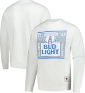 Mitchell & Ness Men's Mitchell & Ness x Bud Light White Houston Oilers The Crest Pullover Sweatshirt
