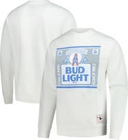 Mitchell & Ness Men's Mitchell & Ness x Bud Light White Houston Oilers The Crest Pullover Sweatshirt