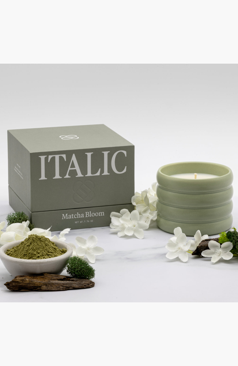 Italic Ceramic Candle & Wick Trimmer Set, Alternate, color, Matcha Bloom