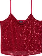 Tahari ASL Sequin Cowl Neck Camisole