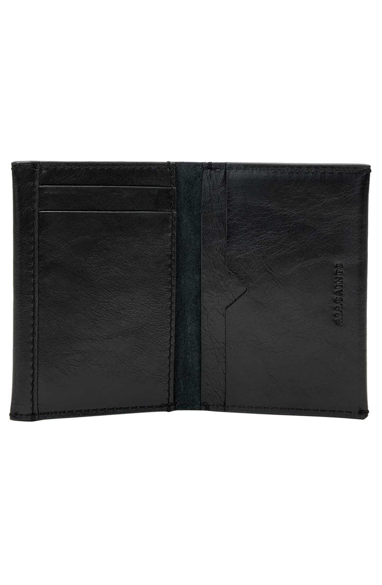 AllSaints Leather Bifold Wallet, Alternate, color, Black