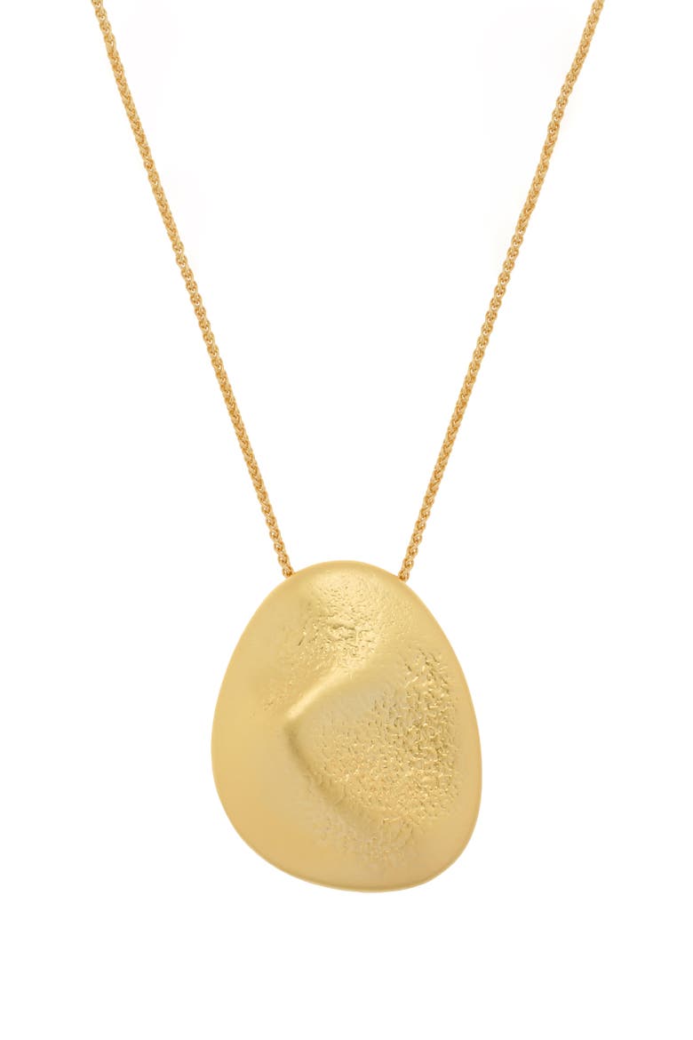 Perdita Textured Pebble Pendant Necklace, Alternate, color, GOLD TONE