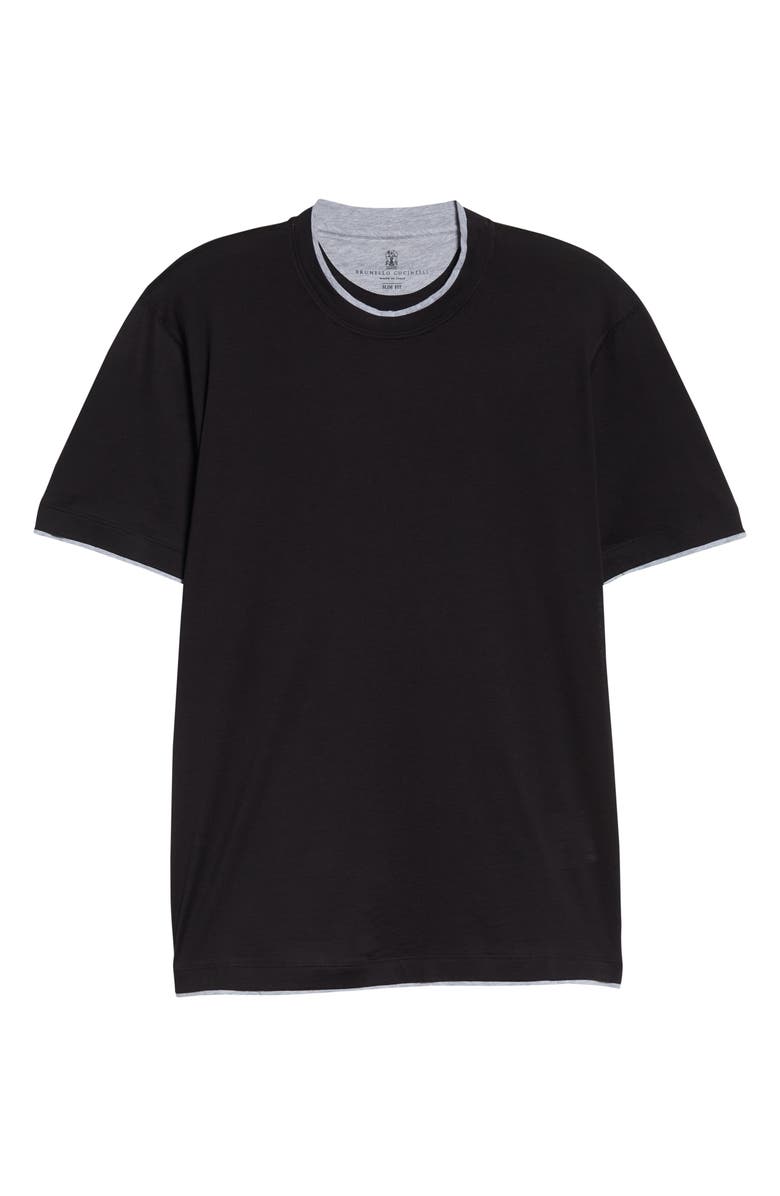 Brunello Cucinelli Men's Slim Fit Silk & Cotton T-Shirt, Alternate, color, 