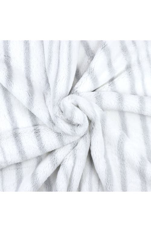Shop Little Giraffe Luxe Strand Faux Fur Blanket In Silver