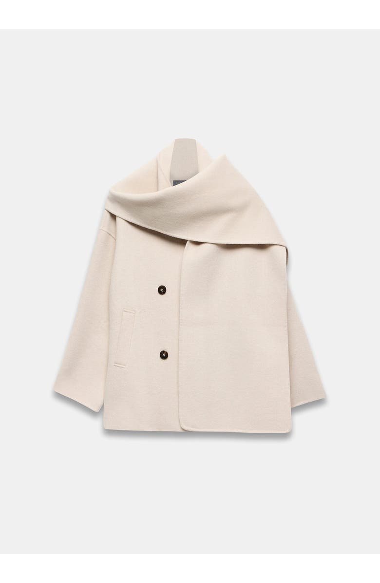 MINT VELVET Wool Blend Hand Finished Scarf Coat, Alternate, color, White