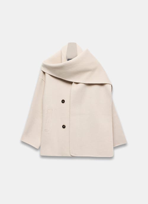 Mint Velvet Wool Blend Hand Finished Scarf Coat In Neutral