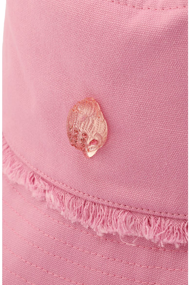 Frayed Edge Cotton Bucket Hat, Alternate, color, PINK