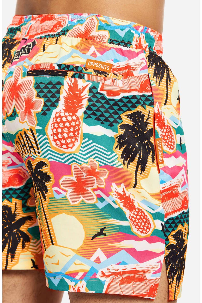 Aloha Hero Stretch Swim Trunks, Alternate, color, ORANGE