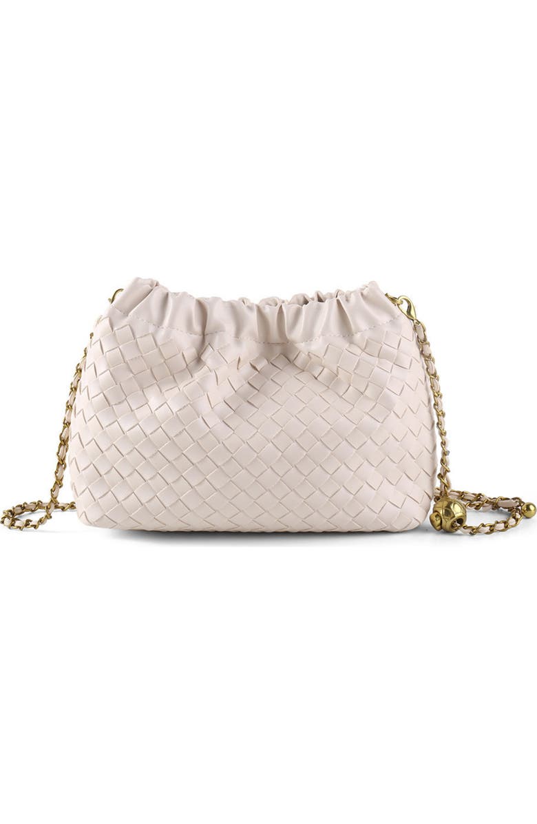 MacRae & Co. Woven Faux Leather Crossbody Bag, Main, color, Cream