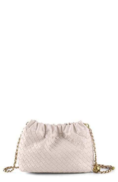 Woven Faux Leather Crossbody Bag