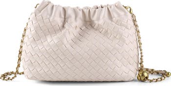Woven Faux Leather Crossbody Bag