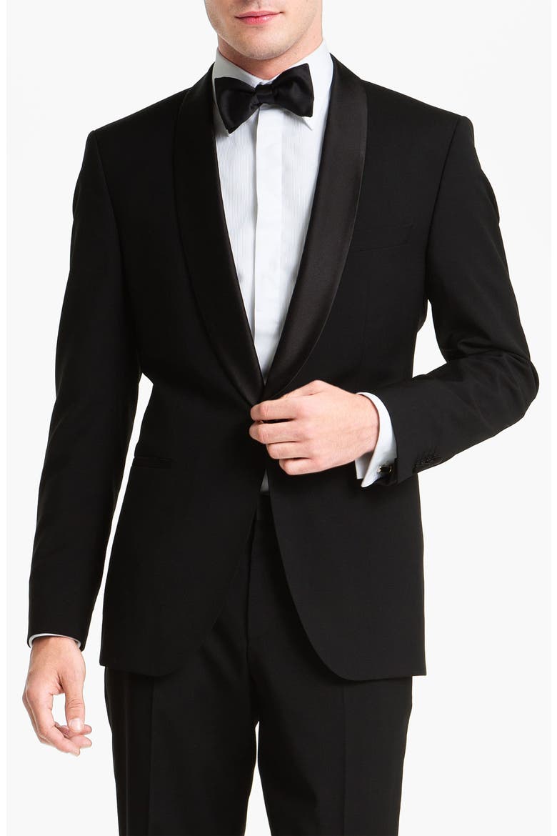 'Sky Gala' Shawl Lapel Tuxedo, Alternate, color, BLACK