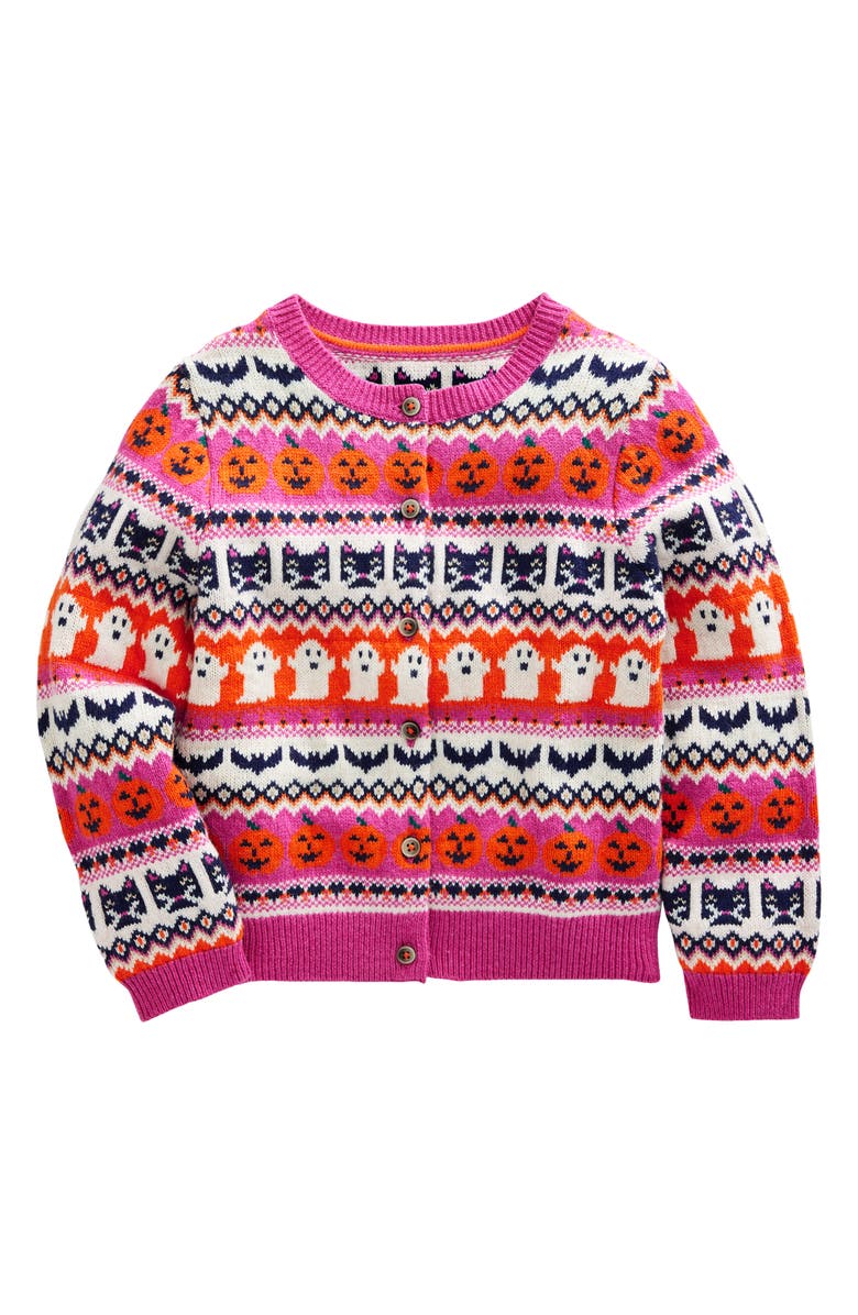 Mini Boden Kids' Halloween Fair Isle Cardigan, Main, color, 