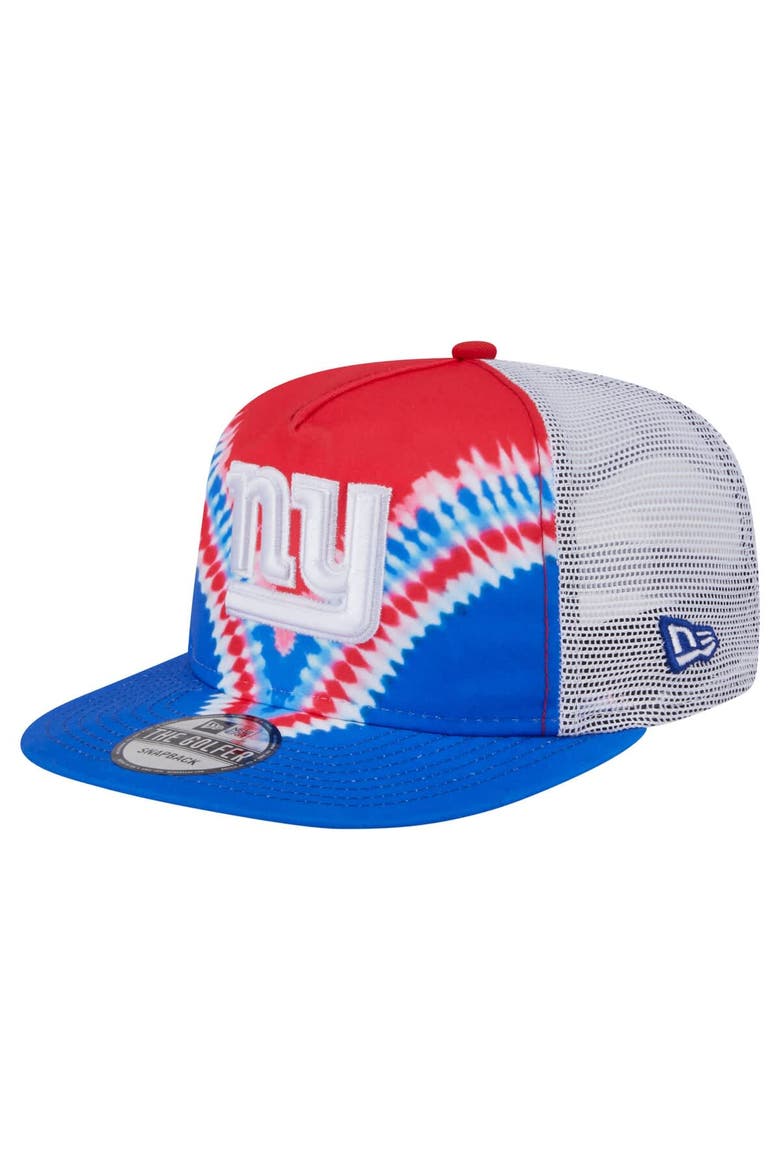 Men's New Era Red/Royal New York Giants Throwback Dye Golfer Snapback Hat, Main, color, Red
