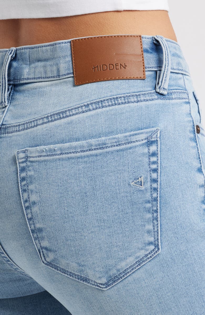 HIDDEN JEANS Split Raw Hem Skinny Jeans, Alternate, color, Med Wash