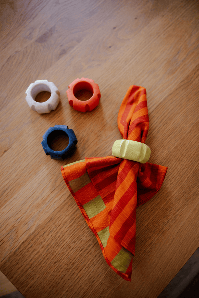 Handpainted Asterisk Napkin Rings Set of 4, Alternate, color, BOLD ASSORTED