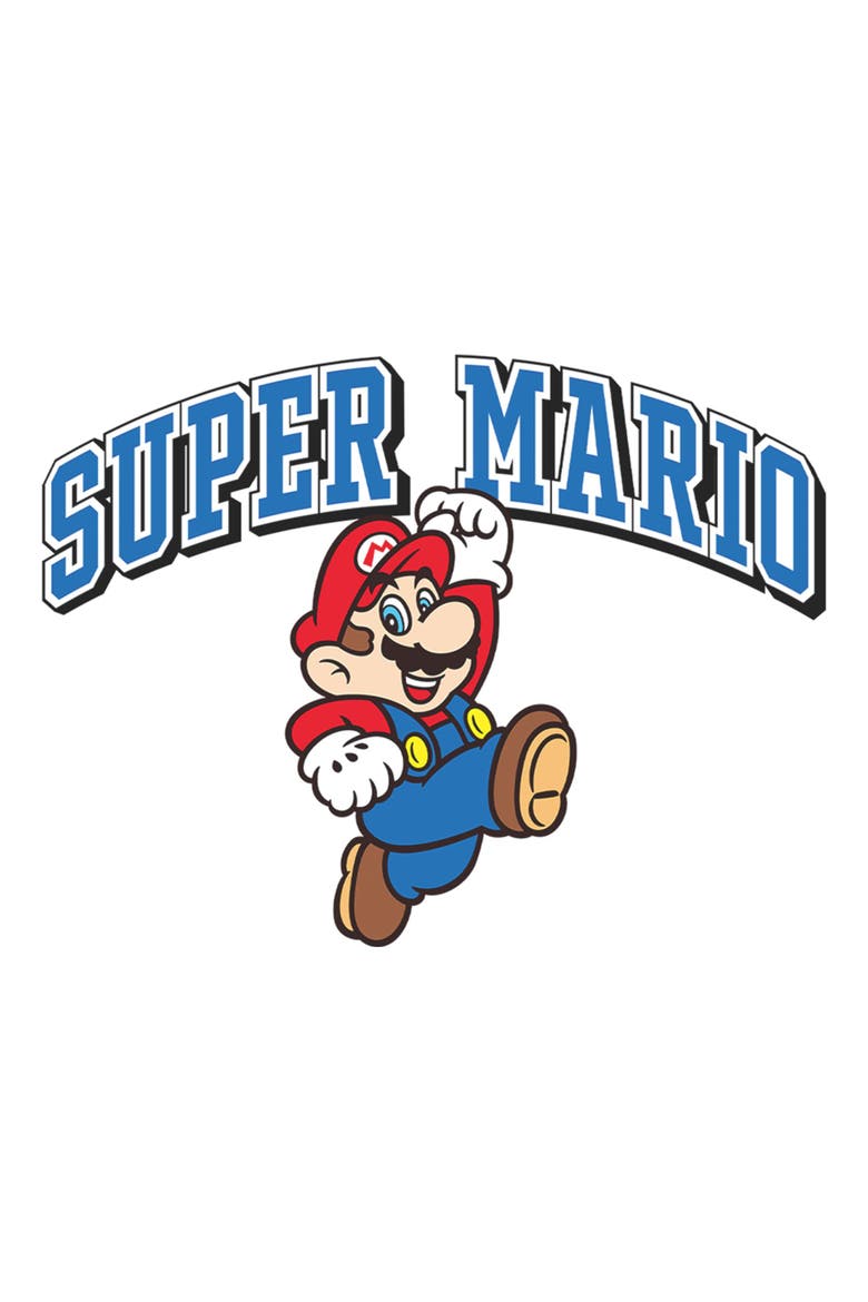 Boy's Nintendo Superstar Classic Jump  Graphic T-Shirt, Alternate, color, White