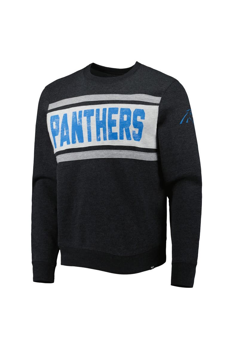 Men's '47 Heathered Black Carolina Panthers Bypass Tribeca Pullover Sweatshirt, Alternate, color, Black