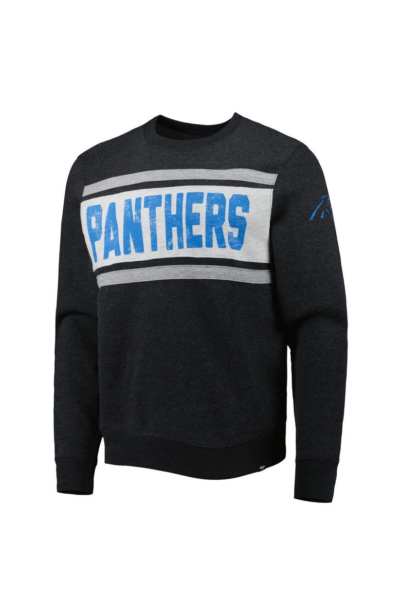 '47 Men's '47 Heathered Black Carolina Panthers Bypass Tribeca Pullover Sweatshirt, Alternate, color, Black