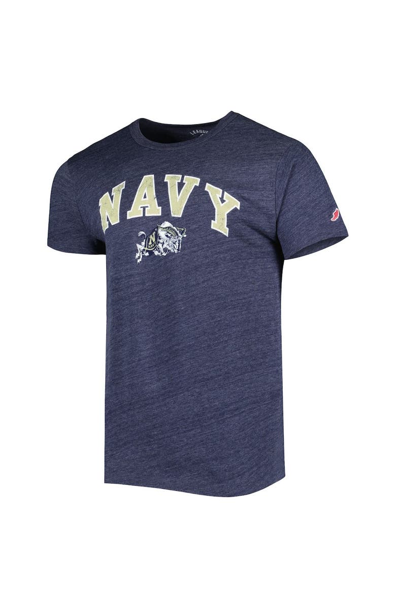 LEAGUE COLLEGIATE WEAR Men's League Collegiate Wear Heather Navy Navy Midshipmen 1965 Arch Victory Falls Tri-Blend T-Shirt, Alternate, color, 