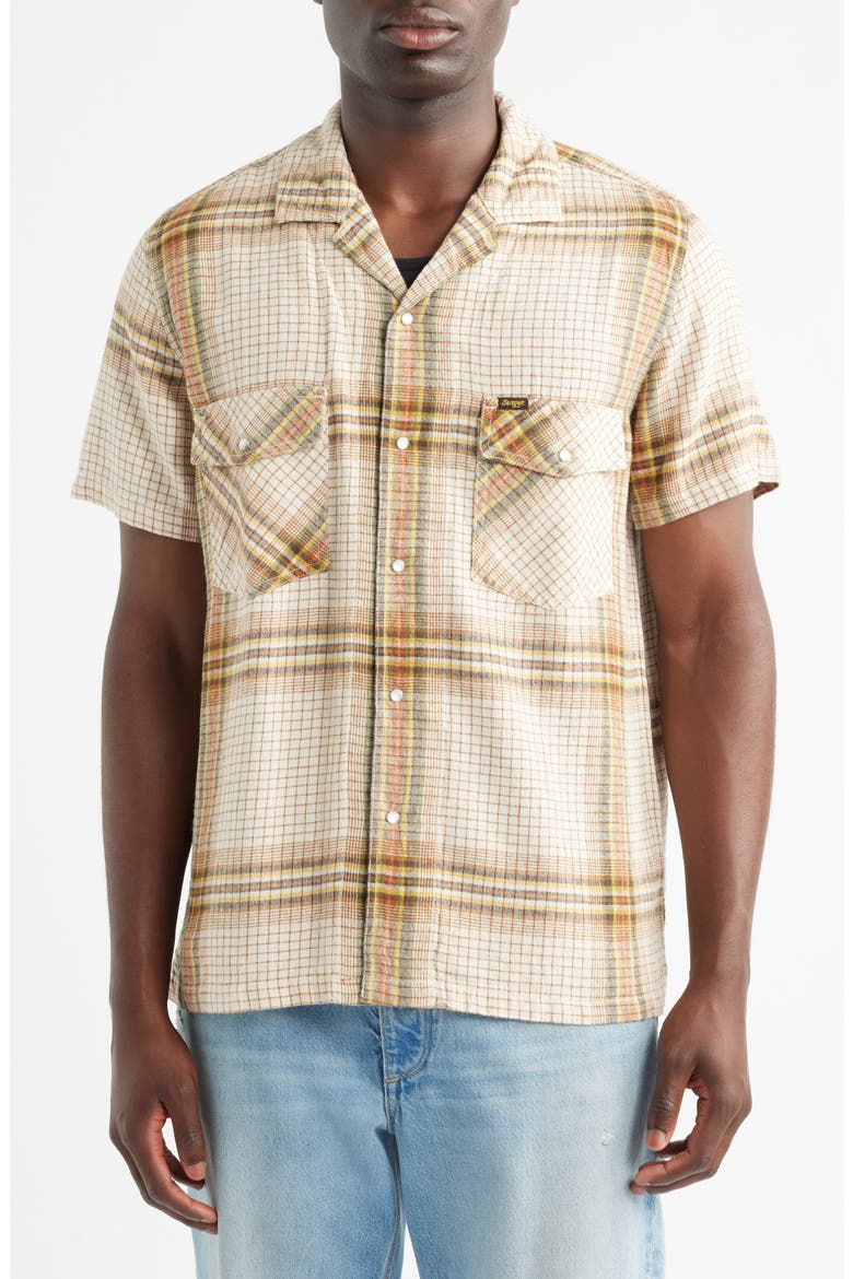 <p>Whippersnapper Short Sleeve Snap-Up Shirt</p>, Alternate, color, WHITE WASH GRID PLAID
