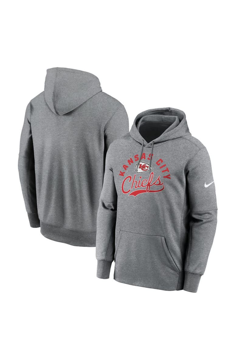 Nike Men's Nike Heather Gray Kansas City Chiefs Performance Fleece Pullover Hoodie, Alternate, color, Heather Gray
