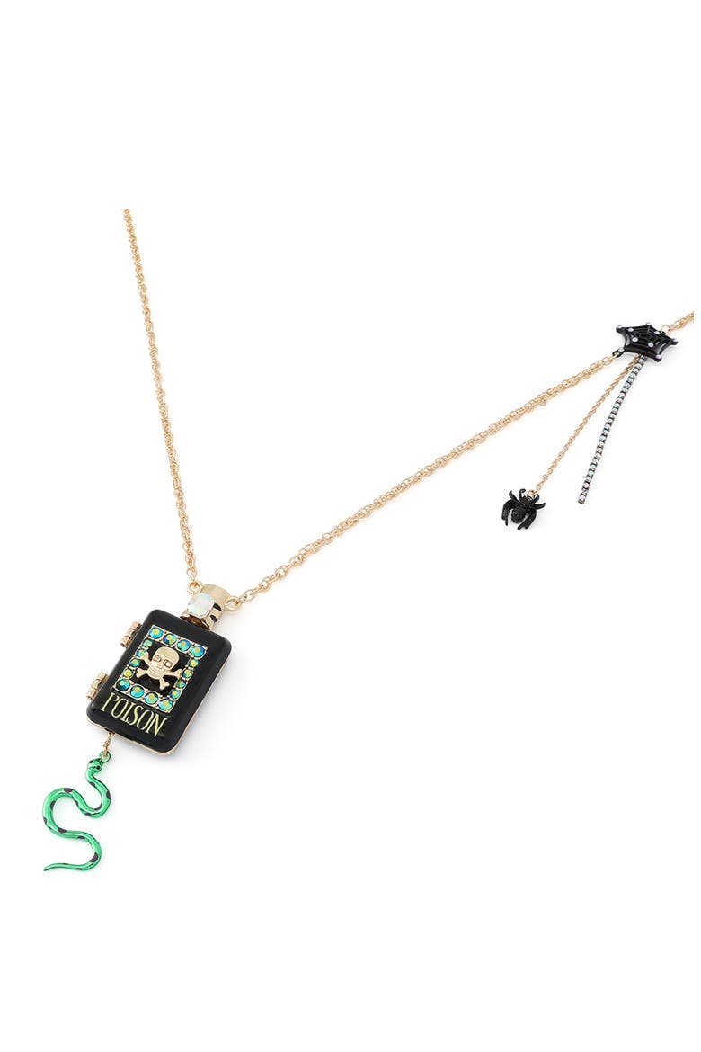 Poison Long Pendant Necklace, Alternate, color, BLACK