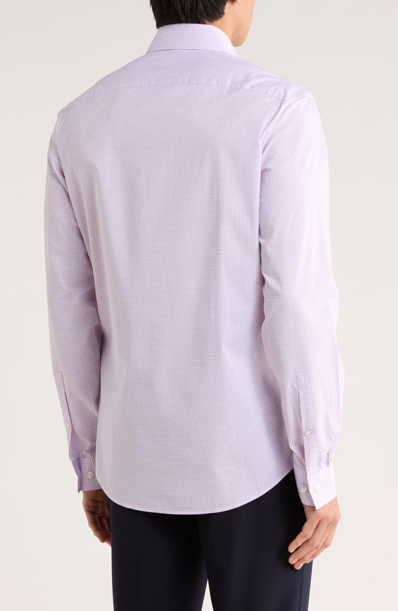 Michael Kors Check Slim Fit Quick Wicking Stretch Dress Shirt, Alternate, color, Lilac