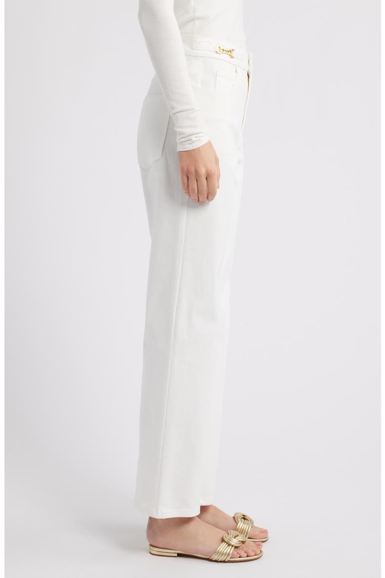 June Goldtone Trim Denim Jeans, Alternate, color, WHITE
