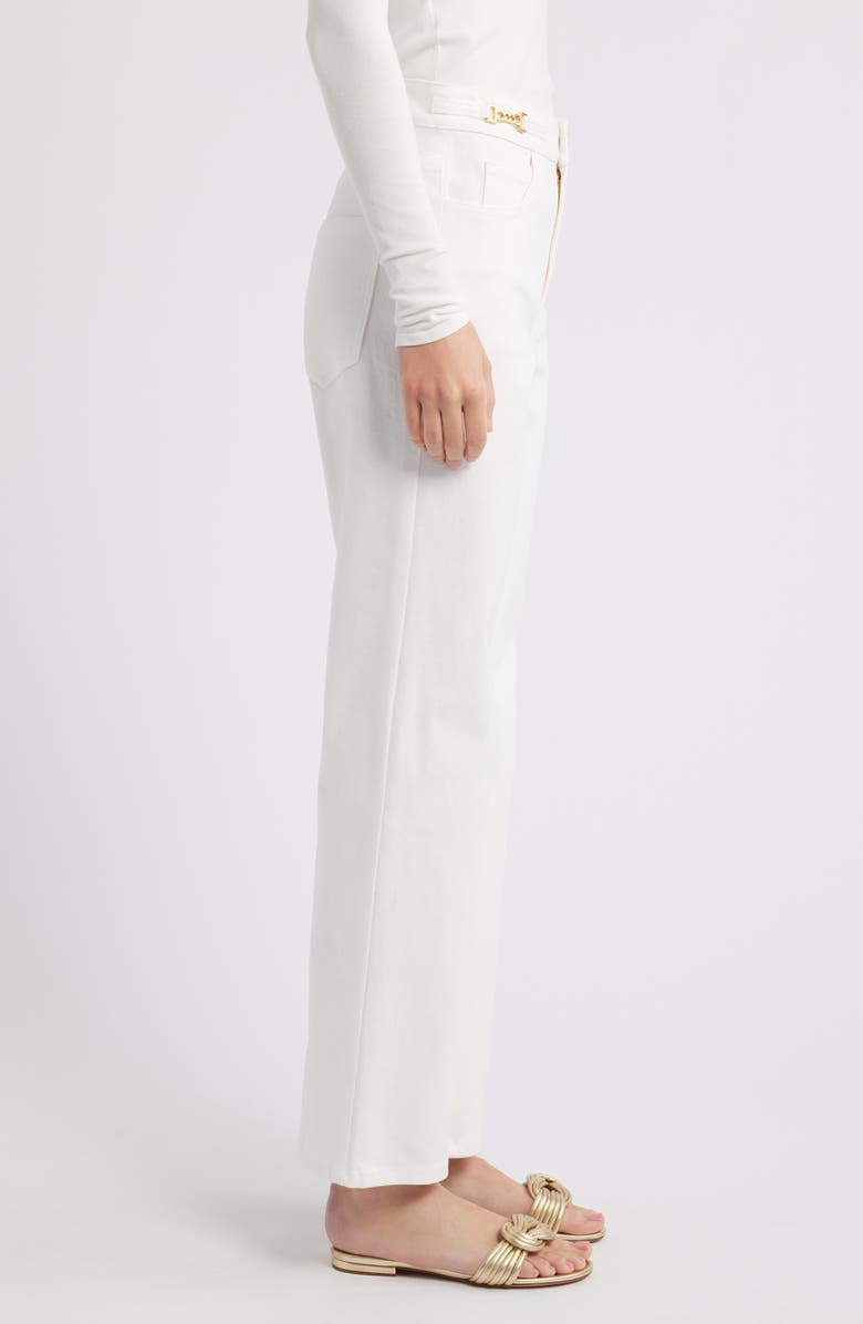 KOBI HALPERIN June Goldtone Trim Denim Jeans, Alternate, color, White