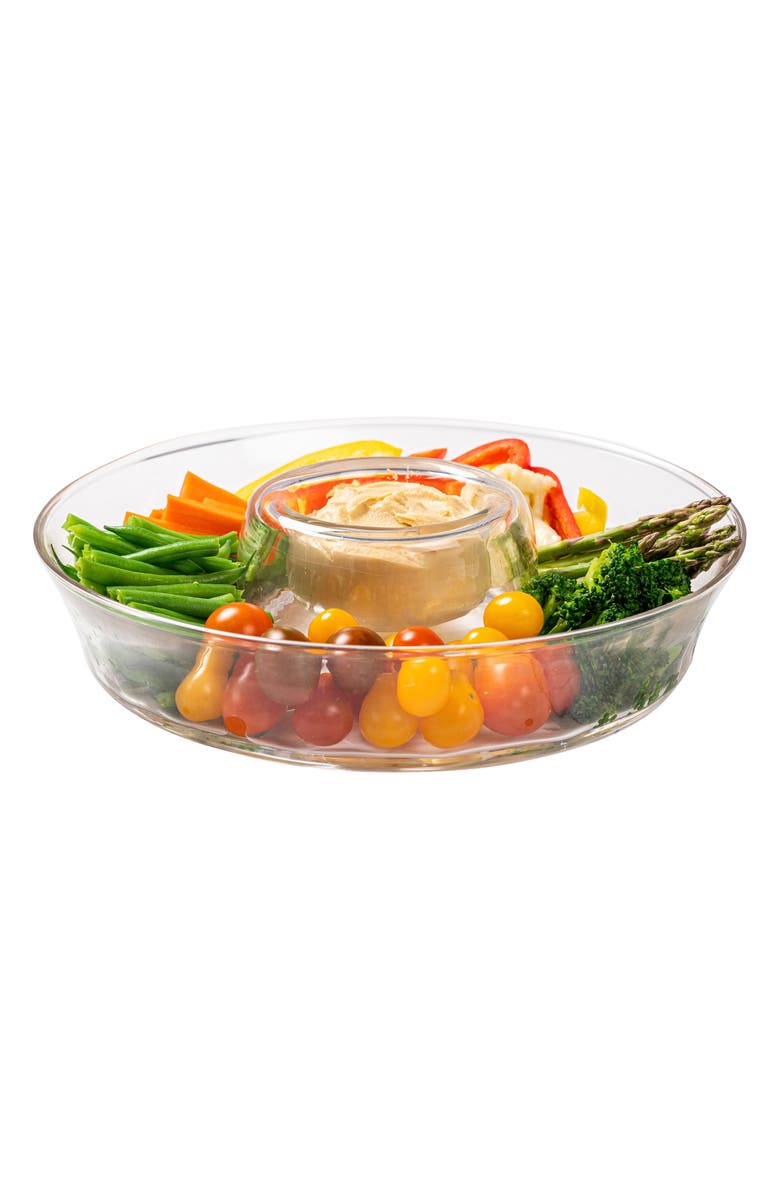 Juliska Puro Glass Chip & Dip Server, Alternate, color, Clear