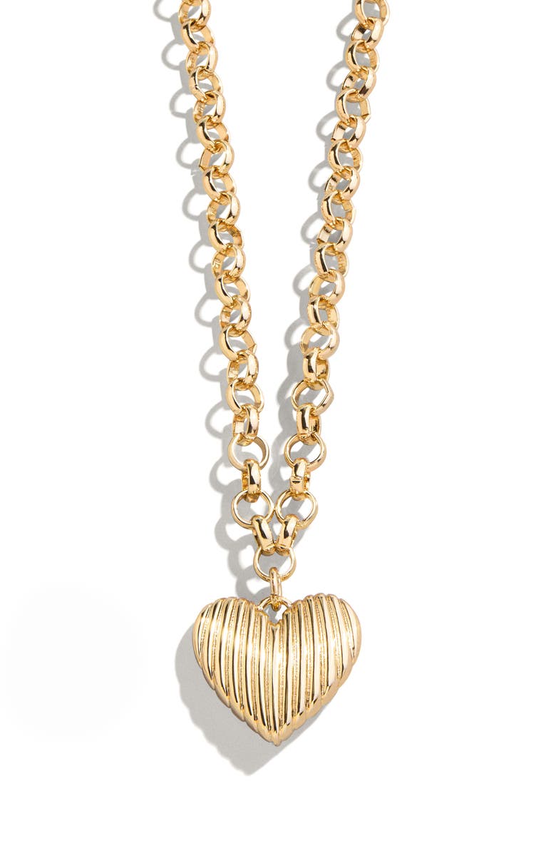 BaubleBar Heart of Gold Pendant Necklace, Main, color, 