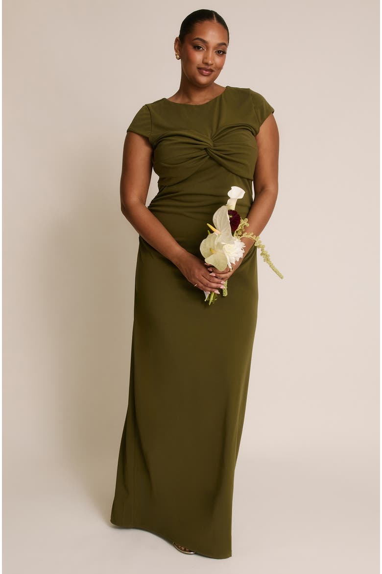 Twist Bust Short Sleeve Stretch, Alternate, color, Fern
