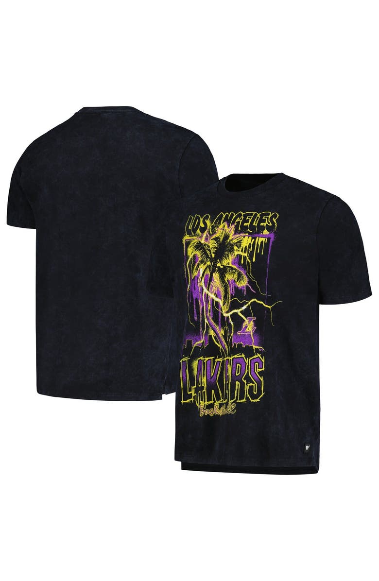 THE WILD COLLECTIVE Unisex The Wild Collective  Black Los Angeles Lakers Tour Band T-Shirt, Main, color, 