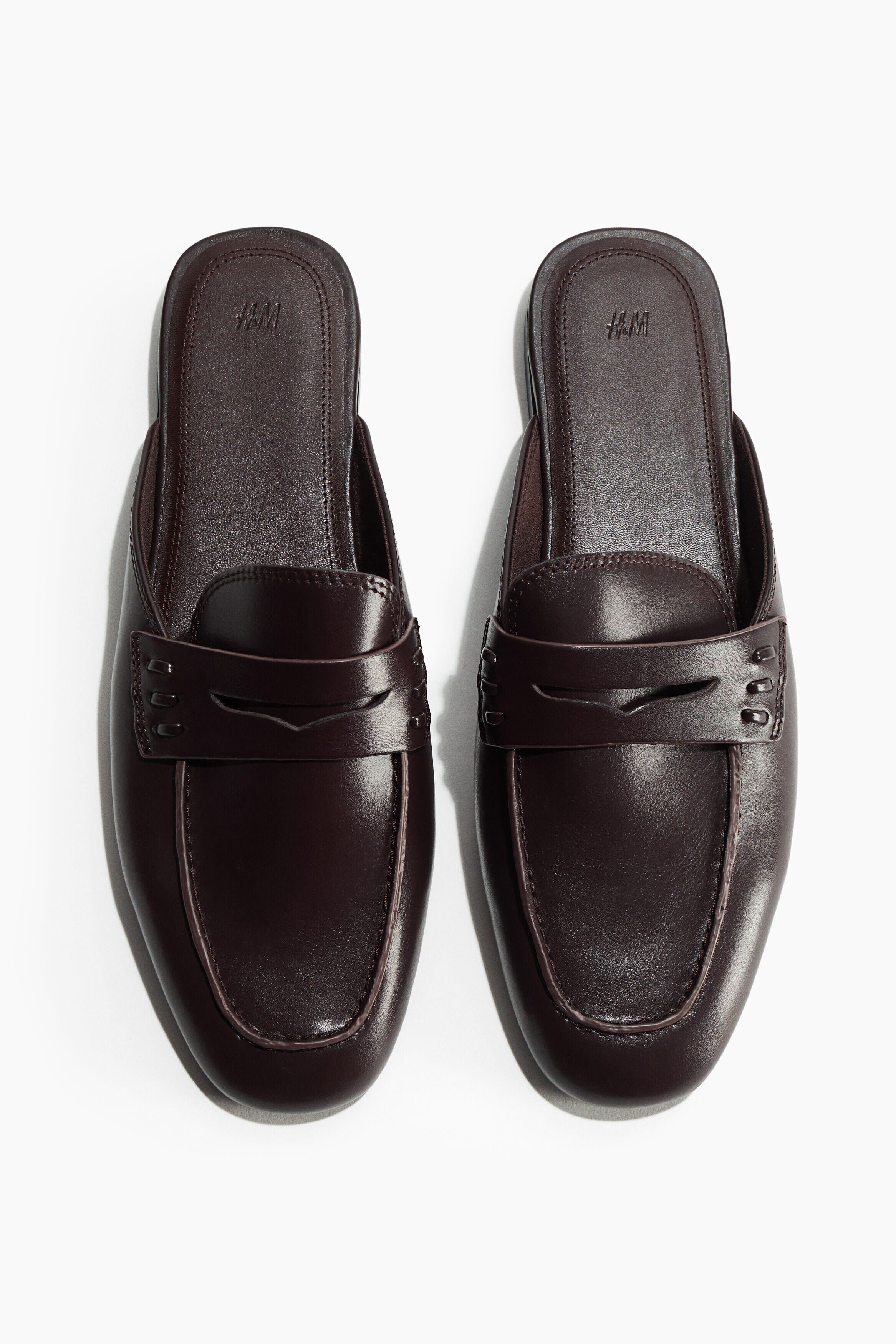 H&M Loafer Mules, Main, color, Dark Brown