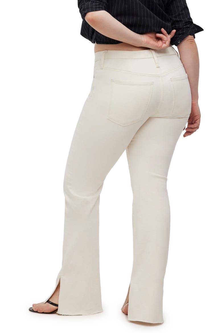 Kick Out Slit Raw Hem Full Length Jeans, Alternate, color, VINTAGE CANVAS