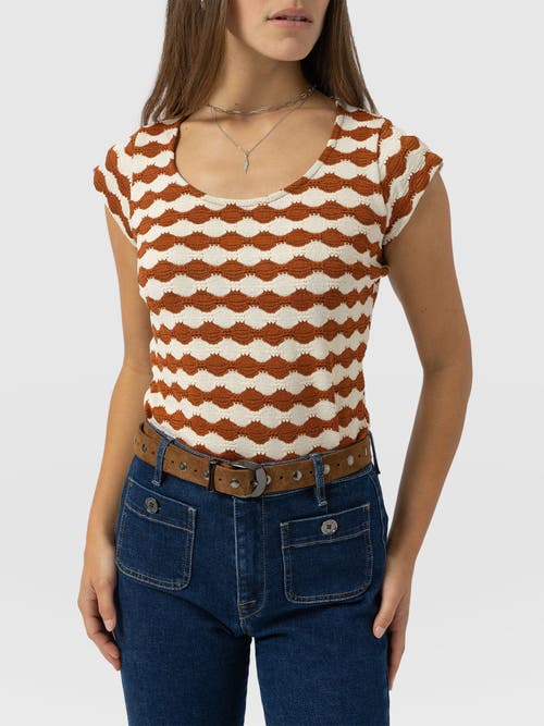 Shop Saint + Sofia Elise Scoop Neck Tee