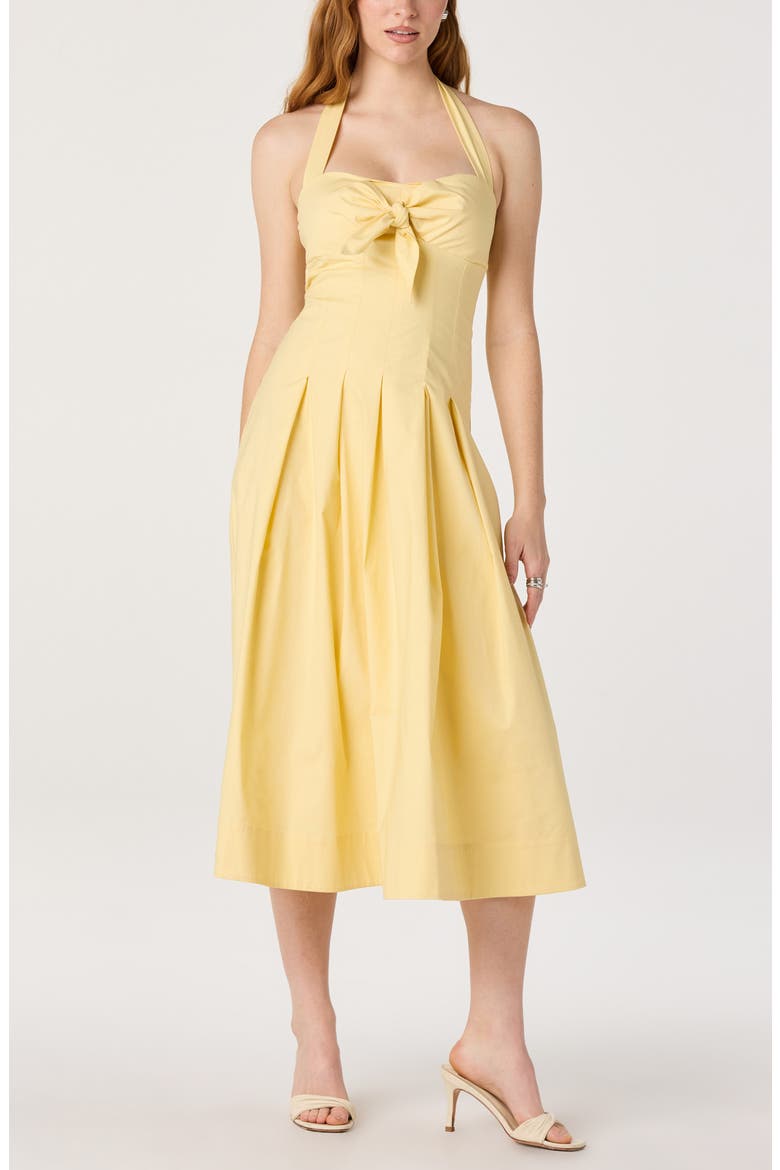 Janae Halter Midi Dress, Main, color, BUTTER YELLOW