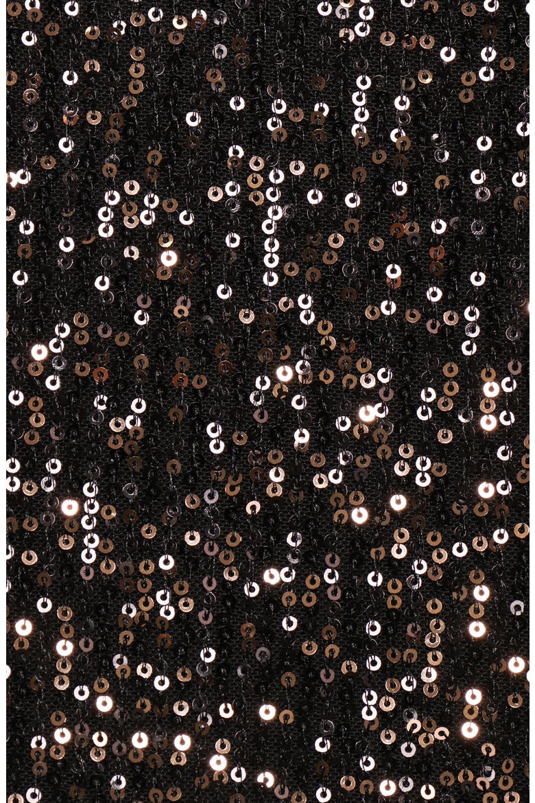 Springfield Sequin Long Sleeve Minidress, Alternate, color, BLACK/GOLD