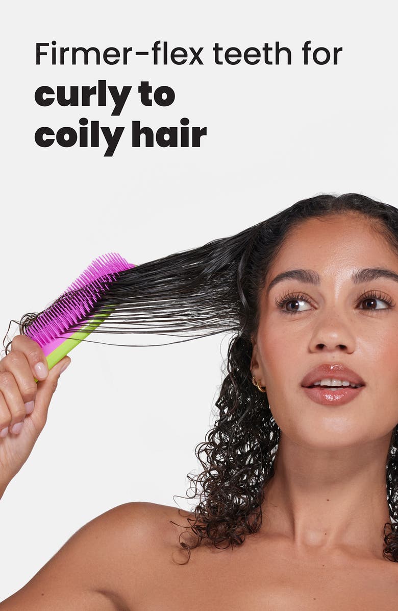 Tangle Teezer Ultimate Detangler Hairbrush for Curly to Coily, Alternate, color, Cyber Lime / Pink
