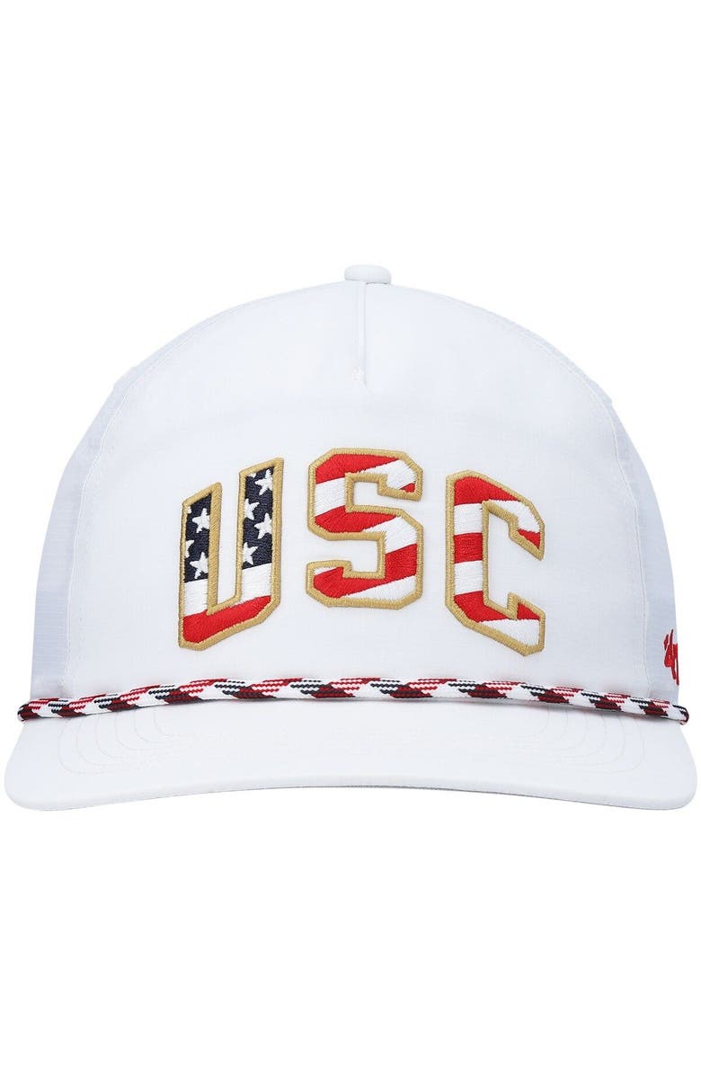 '47 Men's '47 White USC Trojans Stars and Stripes Flag Flutter Hitch Snapback Hat, Alternate, color, 