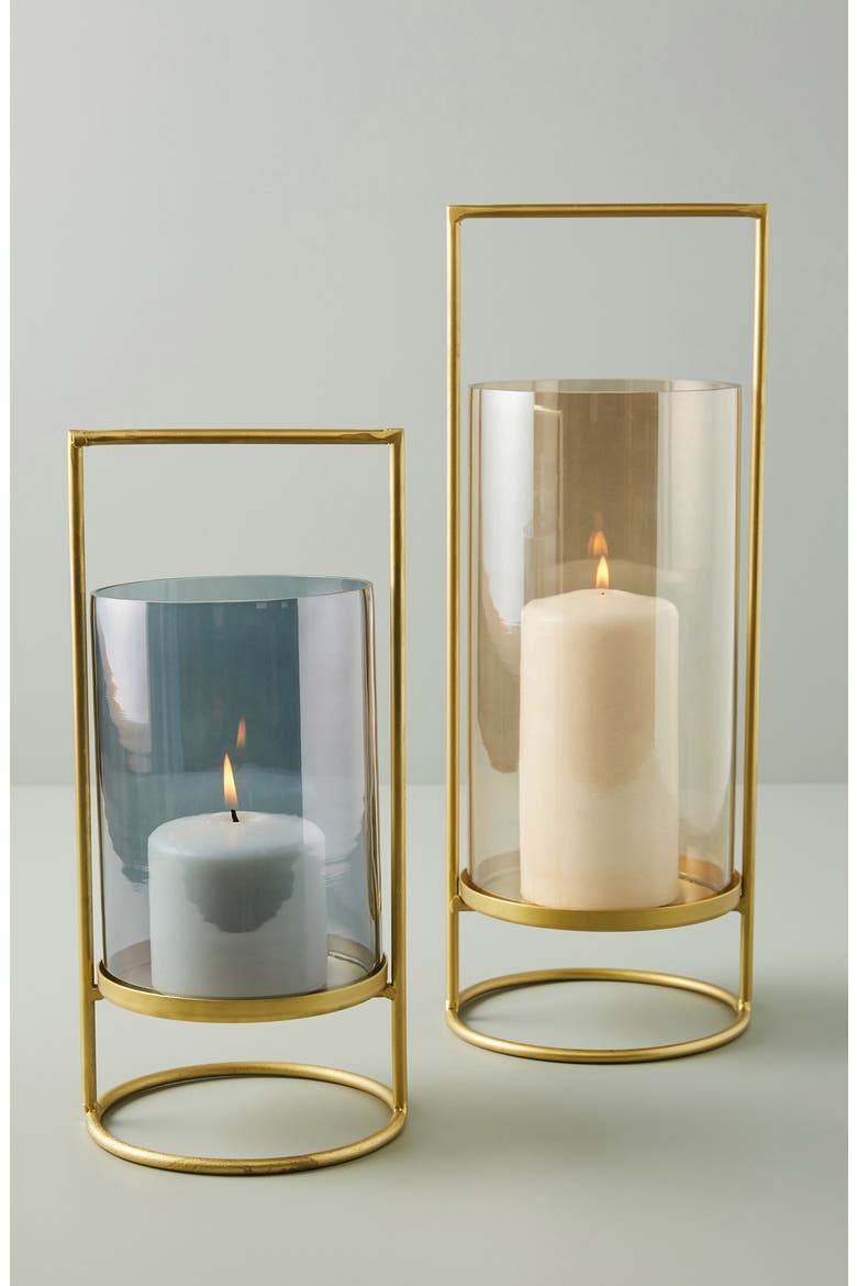Anthropologie Medium Geometric Hurricane Candleholder, Alternate, color, GREY