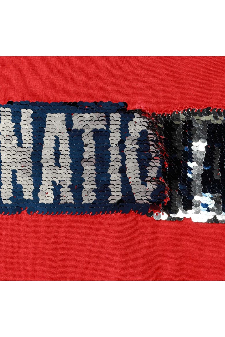 Girls Youth New Era Red Washington Nationals Flip Sequin Team T-Shirt, Alternate, color, Red