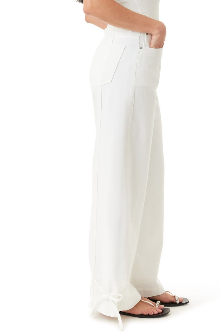 Drapey Relaxed High Waist Barrel Leg Jeans, Alternate, color, WHITE