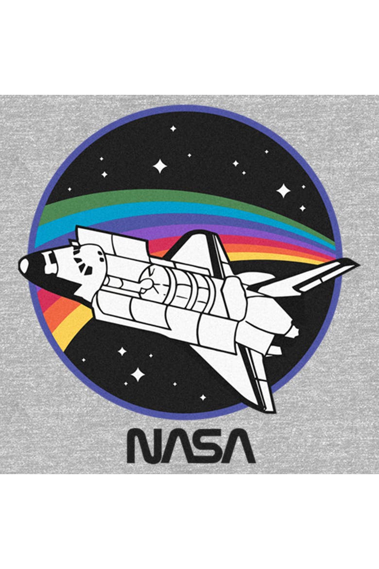 Men's Space Shuttle Rainbow Path Graphic T-Shirt, Alternate, color, Athletic Heather