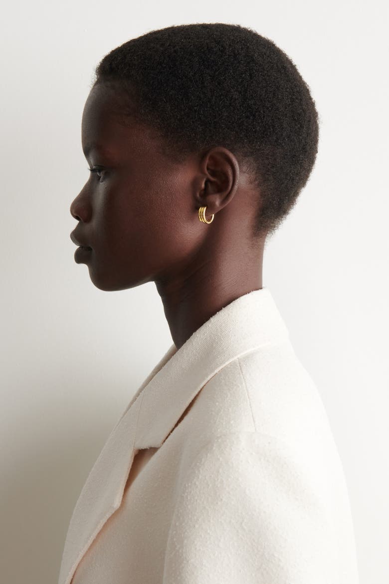 Stacked Mini Hoop Earrings, Alternate, color, GOLD