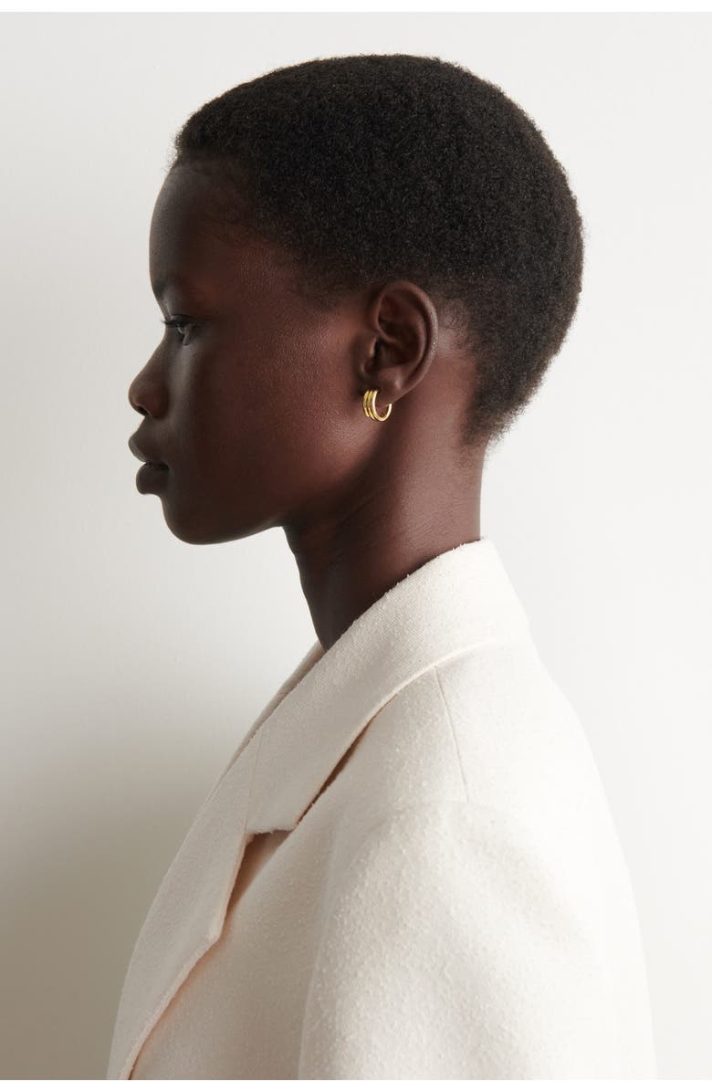 COS Stacked Mini Hoop Earrings, Alternate, color, Gold