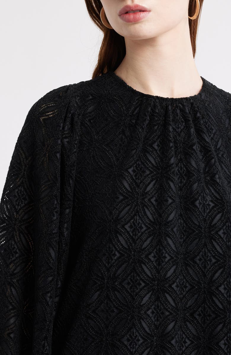 Treasure & Bond Long Sleeve Drop Waist Chenille Minidress, Alternate, color, Black