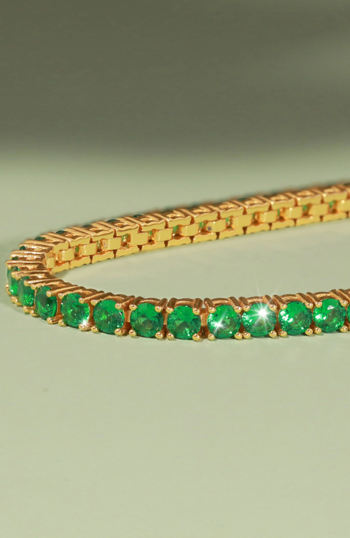 Aurate New York Lab Grown 6ct Emerald Tennis Bracelet In Green