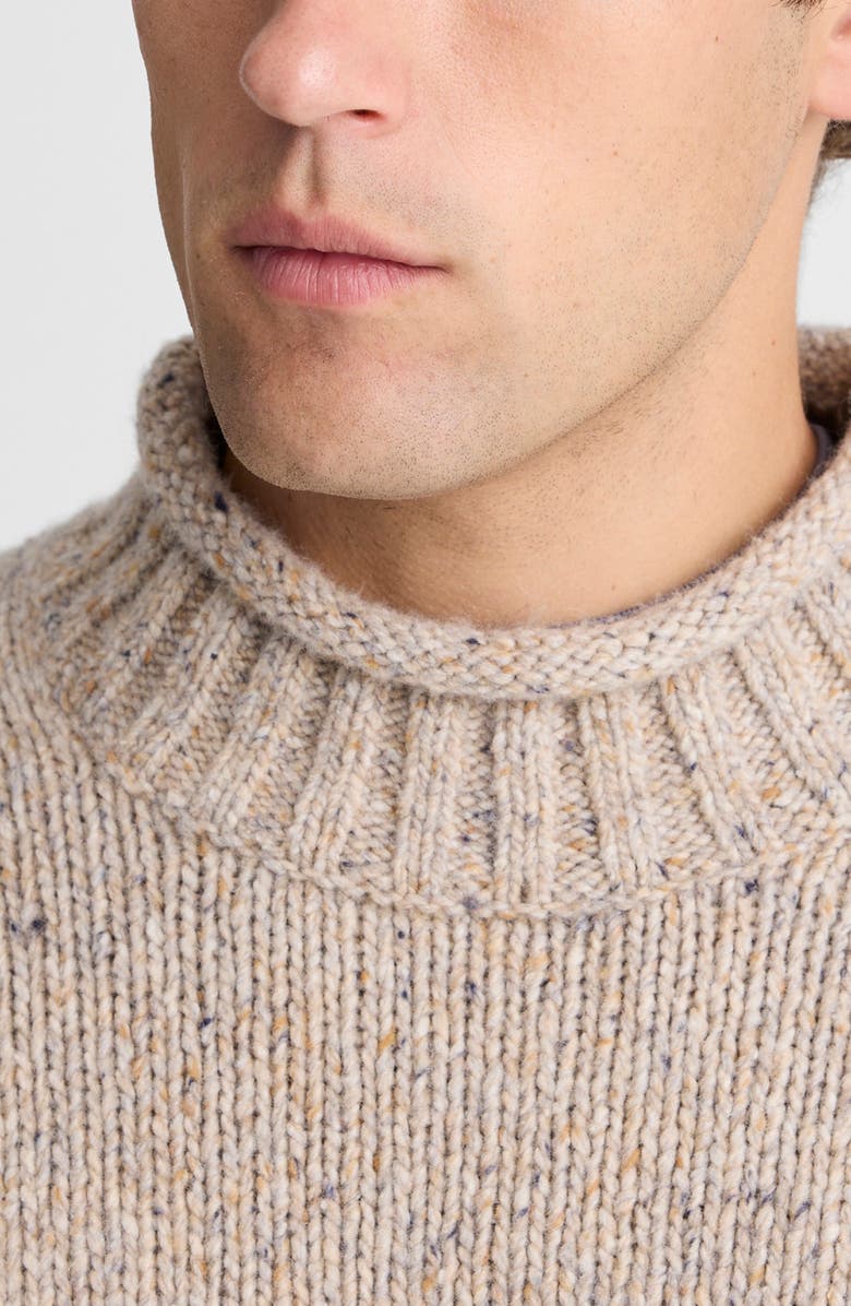 Madewell Roll Neck Donegal Wool Blend Sweater, Alternate, color, Oatmeal